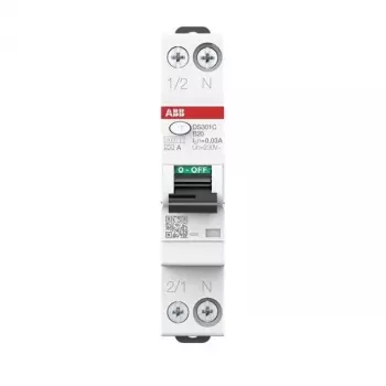 ABB DS301CA-B20/0.03 RCBO, 1P+N, 20 A, 30 mA, Type A, B-karakteristik, 6 kA 2CSR255163R1205