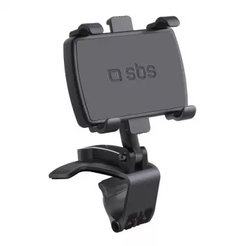 SBS Mobile drejelig bilmobilholder til instrumentbræt med clip til smartphones op til 7 inch, 360° drejelig, sort (TESUPPWHEELK)