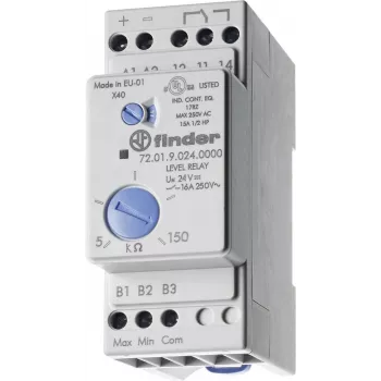 Finder Niveaurelæ til ledende væsker, 24V AC/DC, 1 CO, 72.01 serie 720180240002
