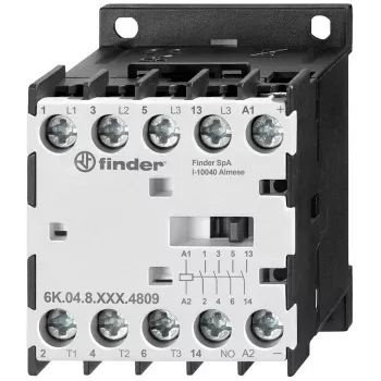 Finder mini-industrikontaktor 5,5kW 24V AC spole 4NO 12A (6K.04.8.024.4312)