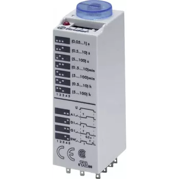 Finder 85.03.8.240.0000 multifunktions-tidsrelæ, 24-240 V AC/DC, 3 CO, 10 A, 18 funktioner