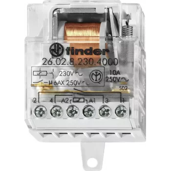 Finder 26.02.8.230.4000 impulsrelæ 2NO 10A 230V AC DIN-skinne
