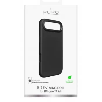 PURO Icon cover til Apple iPhone 17 Air 6,6 inch sort MagSafe-kompatibelt