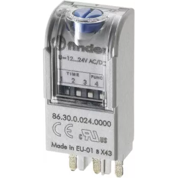 FINDER 86.30 multifunktions-tidsrelæmodul, 24V AC/DC, 1 CO 16A, 8 funktioner, 0,05s-100h 863000240000T