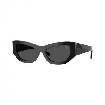 Burberry BE4450U300187 dame-solbriller, blankt sort stel, mørkegrå glas, 54 mm