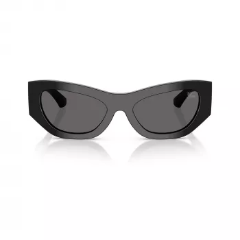 Burberry BE4450U300187 dame-solbriller, blankt sort stel, mørkegrå glas, 54 mm