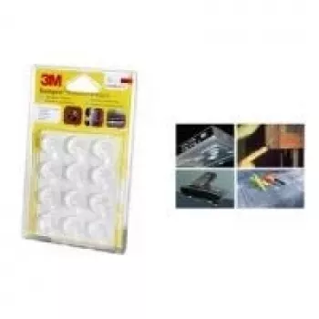 3M Bumpon beskyttelsesbuffer SJ5312BL transparent rund 12,7 mm diameter, 3,5 mm højde, selvklæbende, polyurethan, vibrationsdæmpning