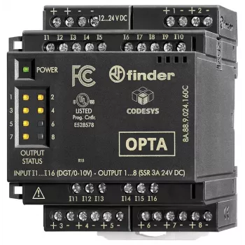 Finder 8A.58.9.024.160C elektromekanisk relæ-interfacemodul, 24 V DC-spole, 1 vekselkontakt, 6 A, DIN-skinne