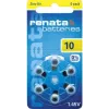 Renata ZA10 zink-luft PR70 høreapparatbatteri 105 mAh 1,4 V 6-pak ZA10.DP6 0HG