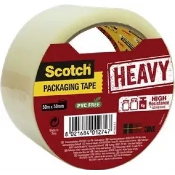 3M Scotch Heavy HV 5050 S.T. emballagetape, 50 mm x 50 m, transparent
