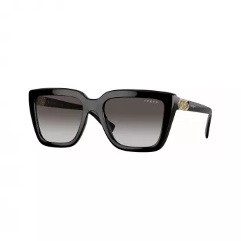 Vogue VO5575SBW448G dame-solbriller, firkantet acetatstel, sort, grå gradientglas, 55 mm