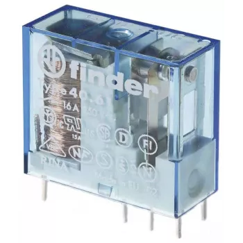 Finder 40.61.7.024.1000 miniature-effektrelæ, 1 vekselkontakt, 16 A, 24 V DC-spole, stikmontage