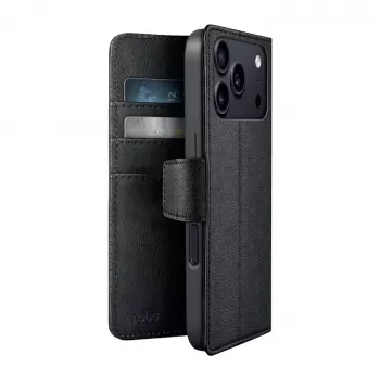 SBS Wallet Classic Mag-cover til iPhone 18 Pro Max med tegnebog og stativ, MagSafe-kompatibel – sort