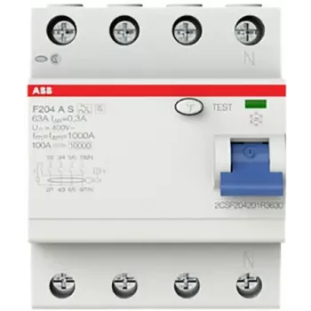 ABB F204AS-63/0.3 fejlstrømsafbryder 4P 63A 300mA type A 2CSF204201R3630