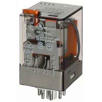 Finder industrielt relæ 12 VAC 2,2 VA DPDT 10A 250VAC 2 CO stikbart 60.12.8.012.0040