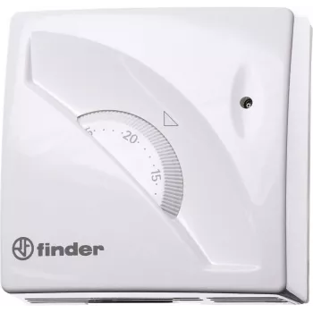Finder 1T010 overflademonteret rumtermostat, 7 til 30 °C, hvid