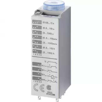 Finder 85.04.0.125.0000 multifunktions-tidsrelæ, 125V AC/DC, 0,05s-360000s, 4 vekselkontakter