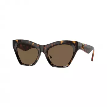 Burberry BE4420U300273 dame-solbriller, firkantet, Dark Havana-stel, brune gradientglas, 55mm