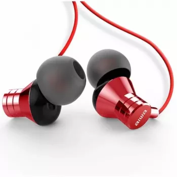 AIWA ESTM-50RD in-ear stereo-headset med mikrofon, rød