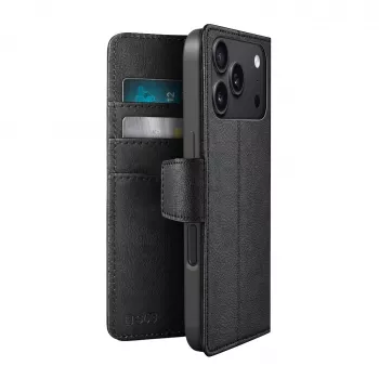 SBS Wallet Classic-cover til iPhone 18 Pro Max med wallet og stand - sort