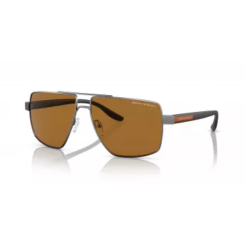 Armani Exchange AX2037S 600383 herre polariserede pilot solbriller, matsort/grå, 60mm