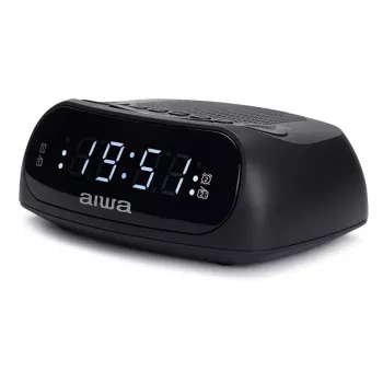 AIWA CR-09J FM-urradio med dobbelt alarm, LED-display, sort