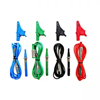 HT Instruments Universal Test Lead Set G3, CAT IV 600V / CAT III 1000V, 10A, 1.5m Silicone Leads with Probes and Crocodile Clips, Red/Black 1006210