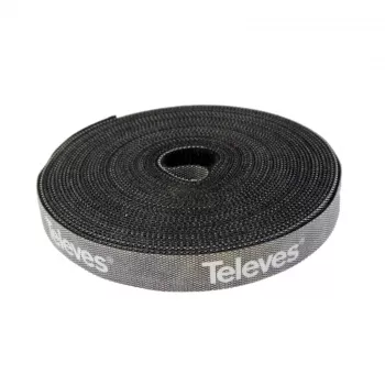 Televes KB 8 rulle med velcrobånd-kabelbinder, 8 mm x 10 m, sort, genanvendelig 200101