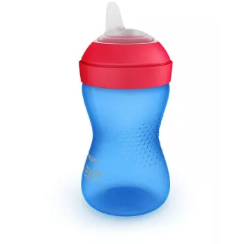 Philips Avent My Grippy træningstumling med blød tud 300ml, 9M+, blå