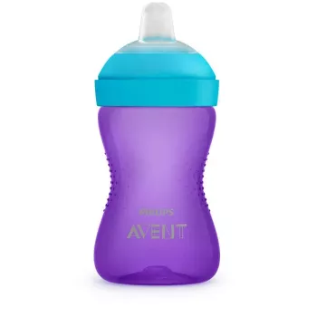 Philips AVENT My Grippy træningstumling med blød tud 300 ml, 9m+, lilla