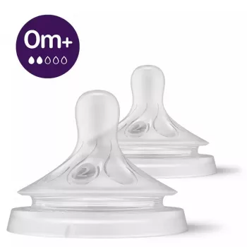 Philips Avent Natural Response babyflaske-sut, langsom mælkeflow, 0M+, 2-pak, silikone