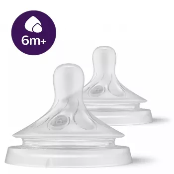 Philips AVENT Natural Response silikonesut til babyer til tykflydende mad, 6M+, 2-pak