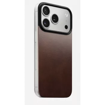 NOMAD Magnetic Leather Back til iPhone 17 Pro MagSafe-kompatibel Horween læder Rustic Brown