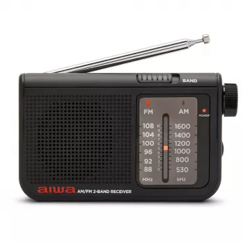 AIWA RS-55/BK bærbart analogt AM/FM-lommeradio, sort