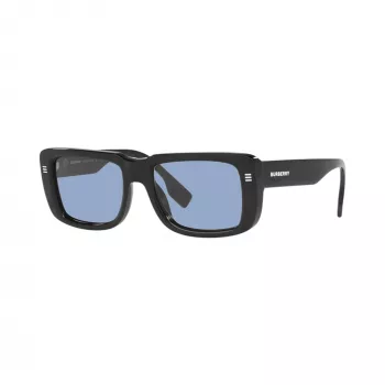 Burberry BE4376U300172 herre solbriller, firkantet, sort stel, mørkegrå glas, 55 mm