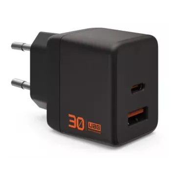 UAG Urban Armor Gear SRGE GaN-væglader 30W PD USB-C/USB-A sort 9B443511V4040