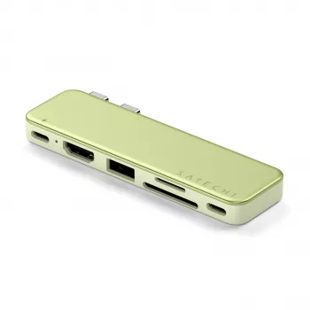 Satechi USB-C Snap Hub – multiport-adapter med 4K HDMI, 5Gbps USB, kortlæser, 45W PD (Citrus)