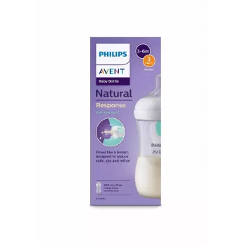 Philips Avent Natural Response anti-colic babyflaske med AirFree-ventil 260 ml, medium sut, 1M+