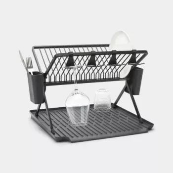 Brabantia foldbar opvaskestativ, stor, mørkegrå