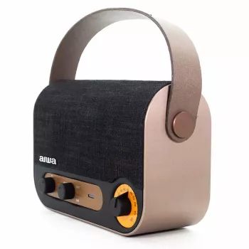 AIWA RBTU-600 bærbar Bluetooth-radio med FM, USB, AUX-in, MicroSD, genopladeligt batteri