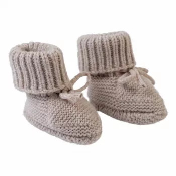 Lodger Slipper Folklore merinould-babysko, beige, 0-6 måneder