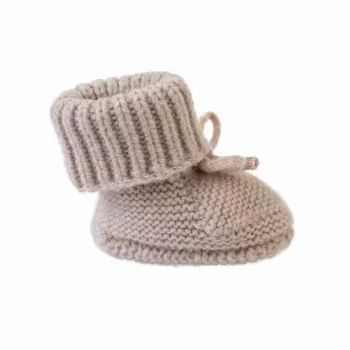 Lodger Slipper Folklore merinould-babysko, beige, 0-6 måneder
