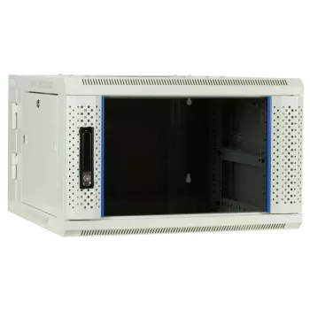 DSIT 6U vægmonteret serverkabinet med glasdør, hvid, 600x600x368 mm DS6606W-DOUBLE