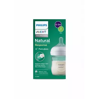 Philips Avent Natural Response glas-babyflaske 125 ml med nyfødt-sut, 0m+