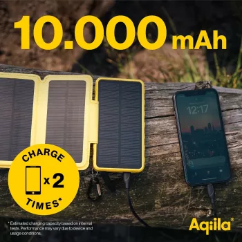 Aqiila Powerbird BS10 solcelle-powerbank 10000 mAh sort & orange