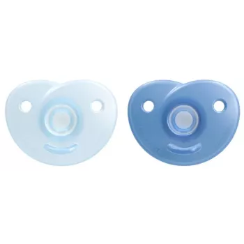 Philips Avent Soothie silikonesutter med silikoneskjold, 0-6 måneder, 2-pak