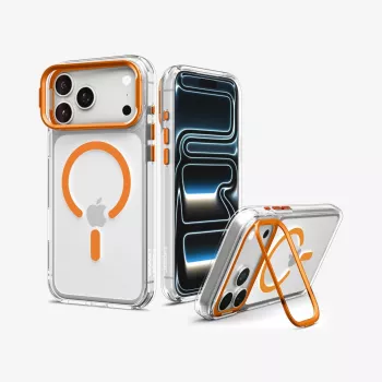 Spigen Ultra Hybrid Optik S MagSafe-cover til iPhone 17 Pro / 18 Pro - transparent/orange