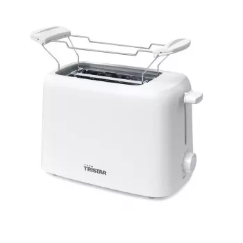 Tristar BR-1061 brødrister med brødbolleindsats, optøningsfunktion, opvarmningsfunktion, overophedningsbeskyttelse, hvid