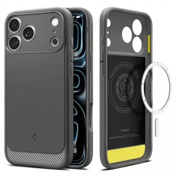 Spigen Rugged Armor Mag MagSafe-cover til iPhone 17 Pro / 18 Pro - grå