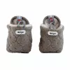 Lodger Buffalo fleece babybooties med skridsikker sål, brun, 6-12 måneder